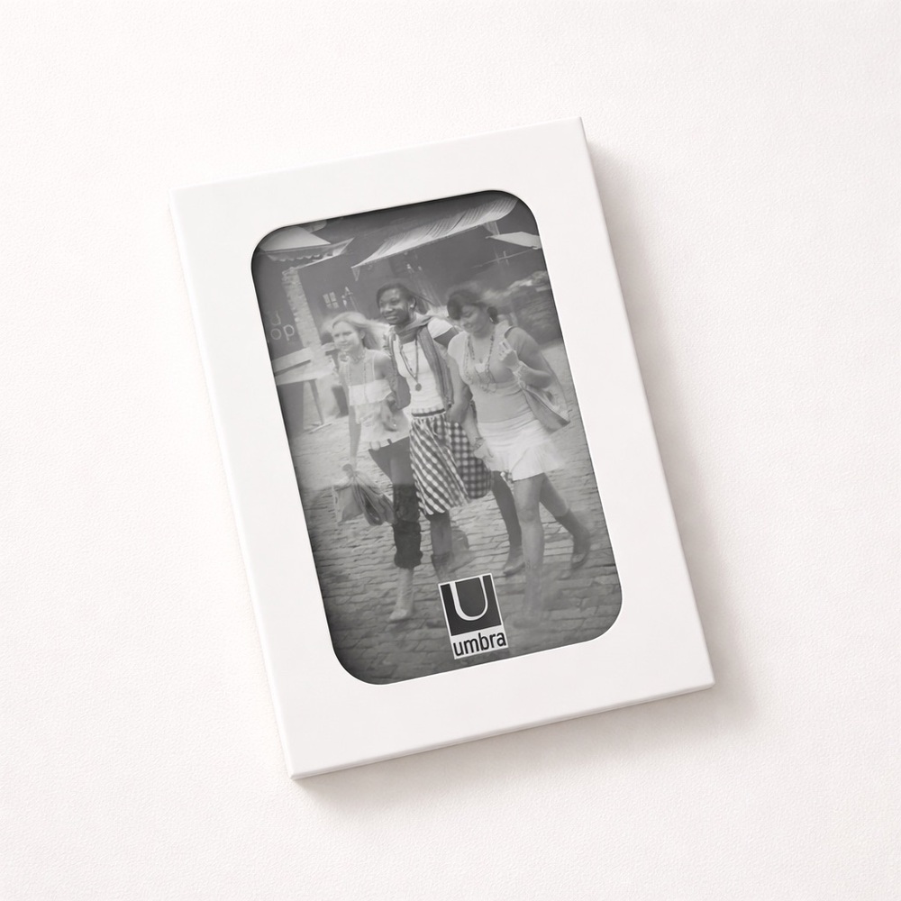 Umbra White 4x6 Modern Picture Frame – Minimalist Tabletop Display